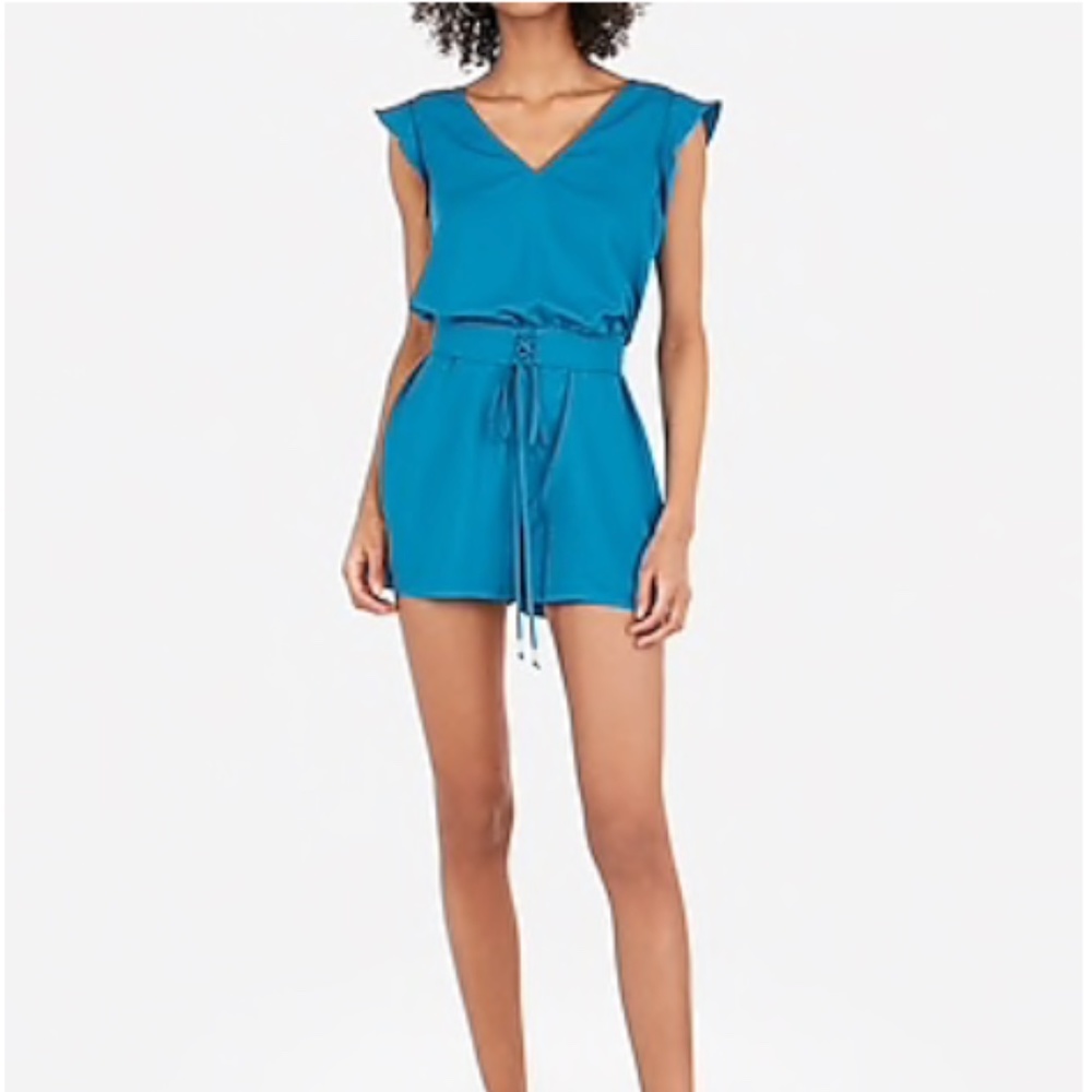 Lace Up Belt Romper